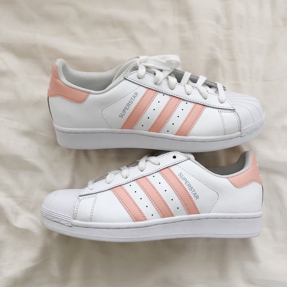 adidas white and peach shoes